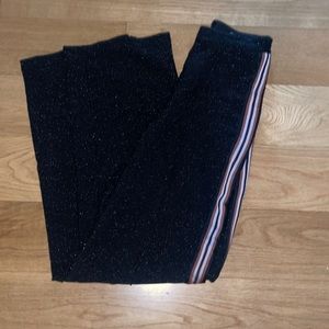 H&M black glitter track pants